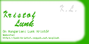 kristof lunk business card